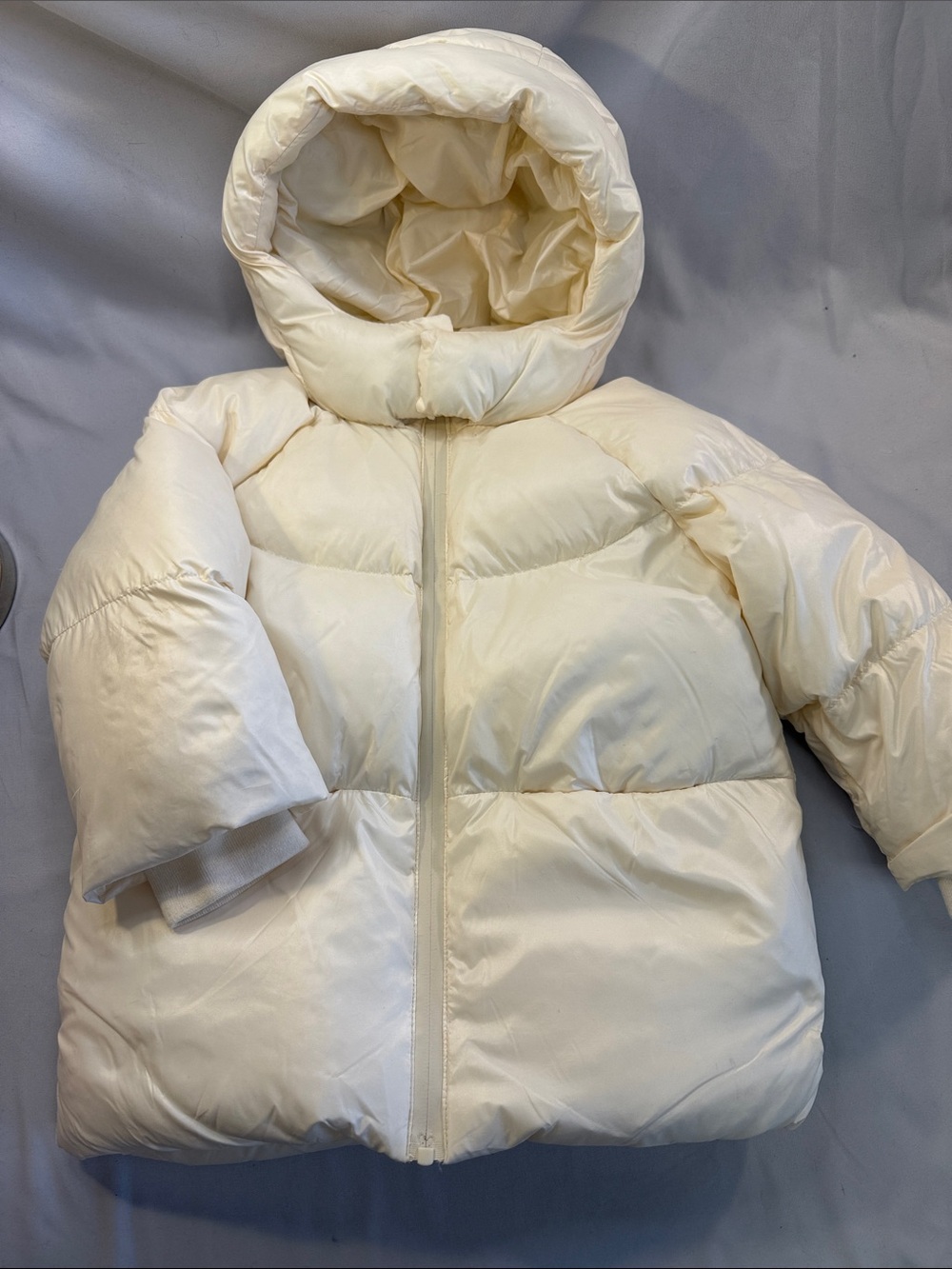 Zara Ivory Hooded Puffer Jacket for Kids
